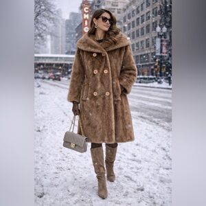 Vintage Madigan Chicago Brazotta Styled by Sportowne Fur Double-Breast Coat